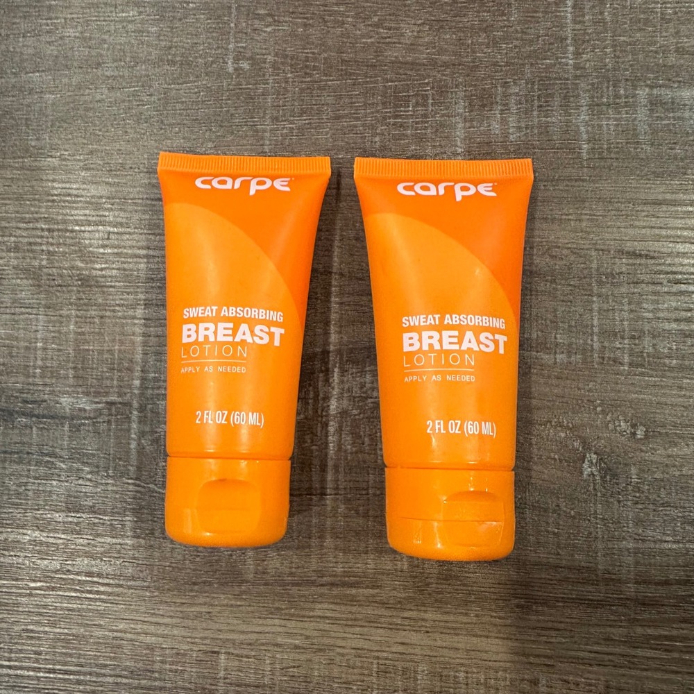 Carpe Sweat Absorbing Breast Lotion Set Of 2 Anti-Chafe 2oz Each New Sealed